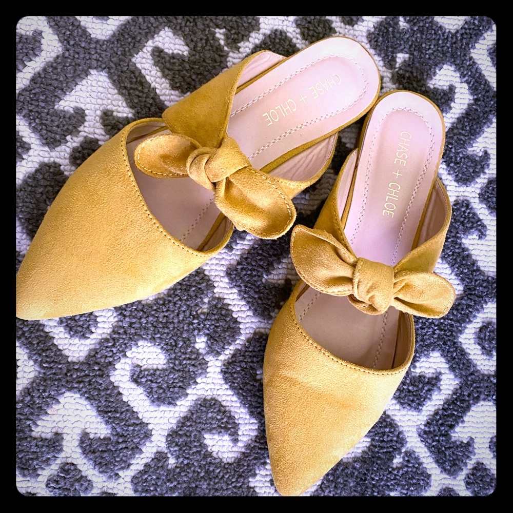 Yellow Slip-on Mules- Size 8